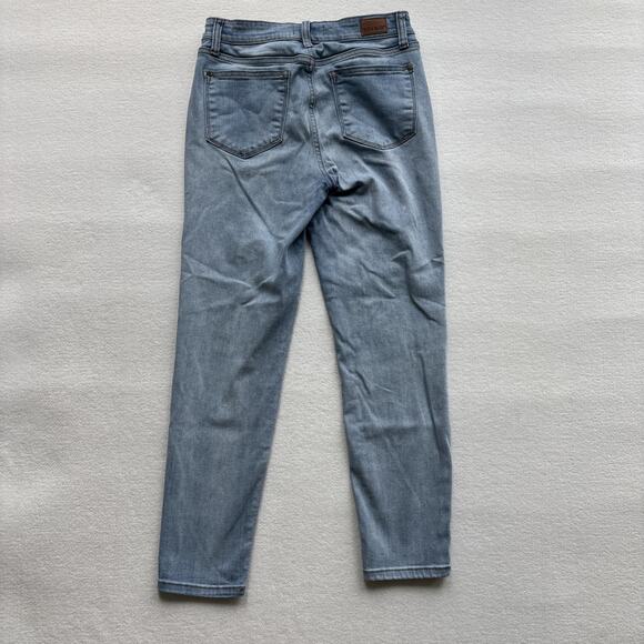 Judy Blue Jeans 7/28 Relaxed Fit Women Distressed Slimming Stretch Light Wash - Picture 10 of 12